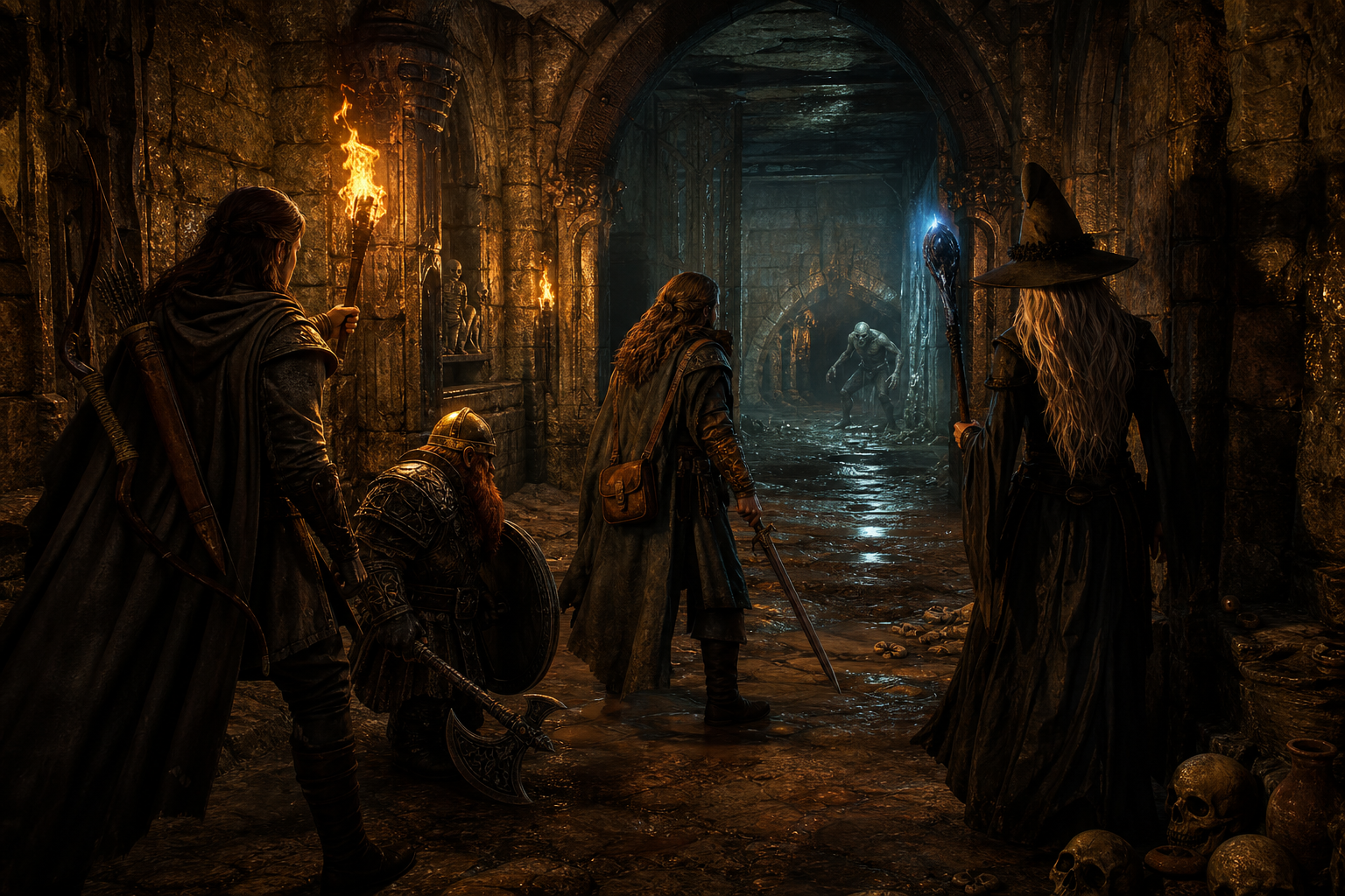 Dungeon corridor scene